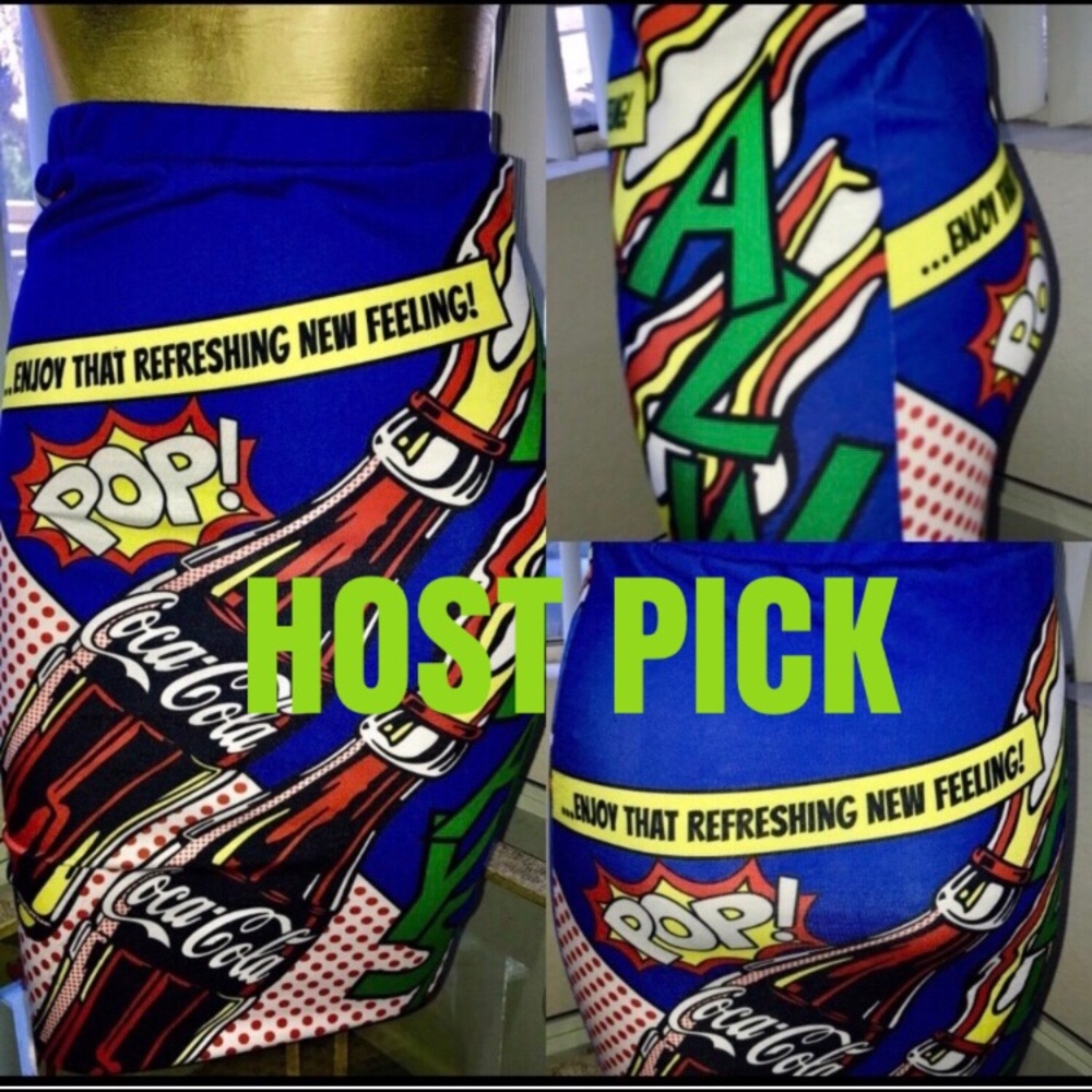 HOST PICK Coca-Cola POP Art SKIRT Small NWOT